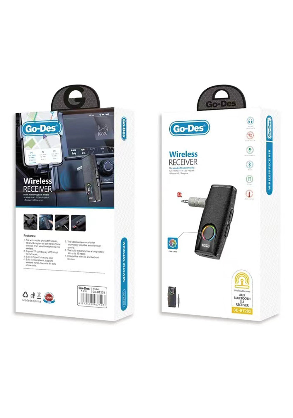 Go Des GD-BT203 Kablosuz Ses Alıcı Aux Girişli Bluetooth 5.3 Adaptör
