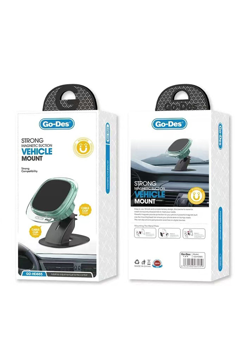 Go Des GD-HD885 Magnetik Standlı Kablo Düzenleyicili Düz Zemin Araç Telefon Tutacağı
