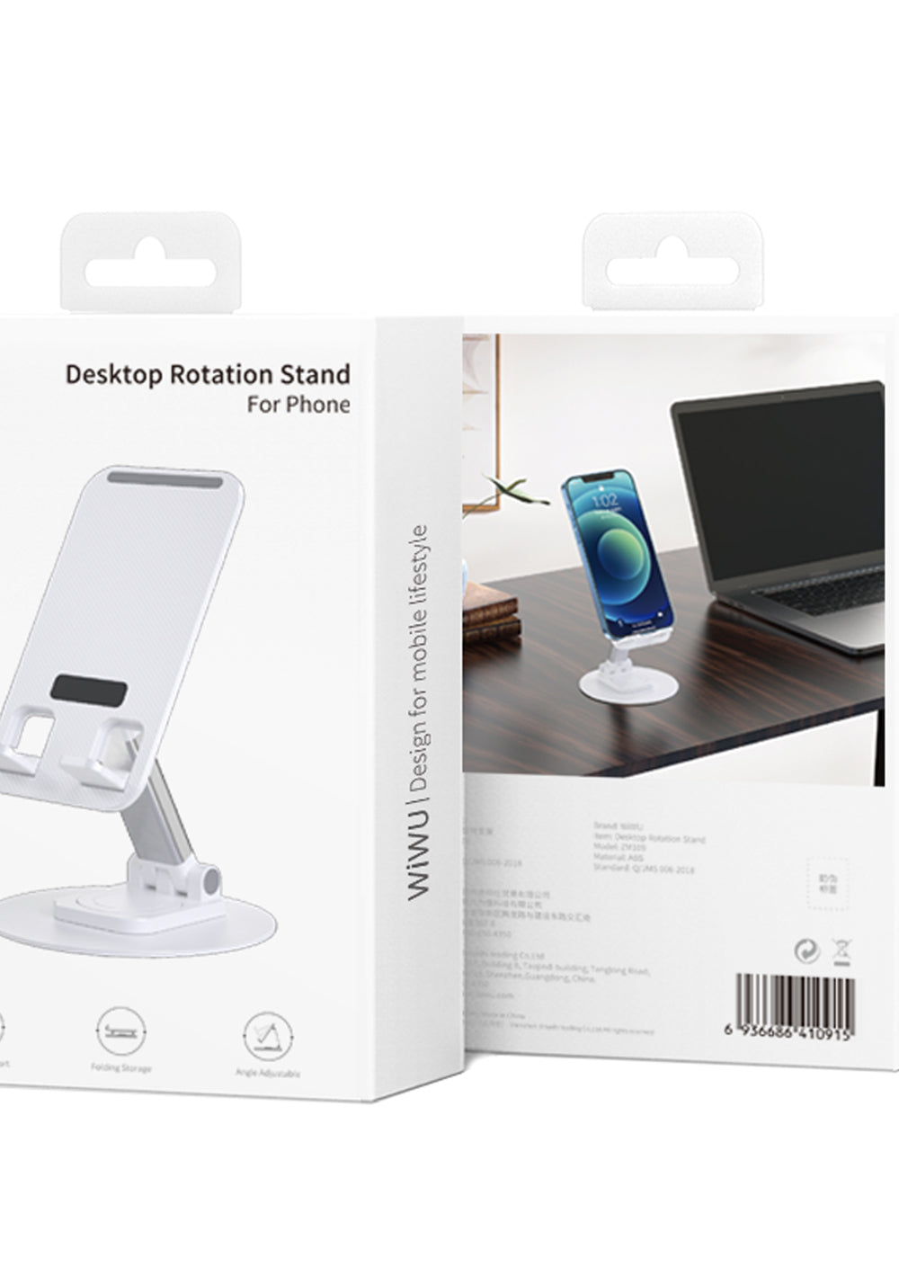 Wiwu ZM109 Taşınabilir Katlanabilir 360 Dönebilen Metal Telefon ve Tablet Standı