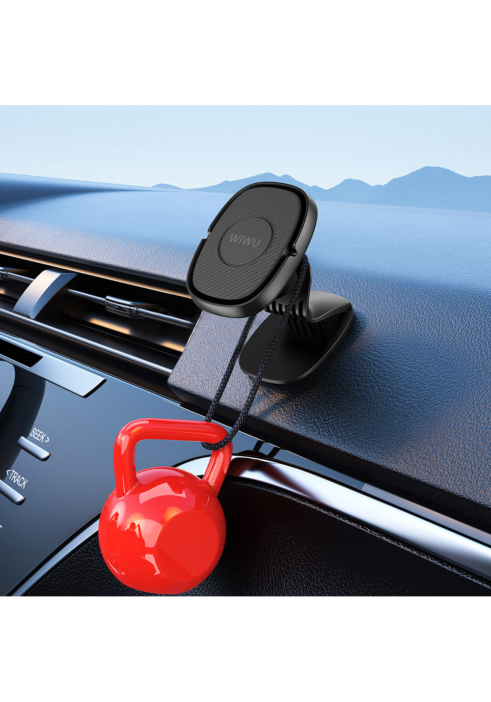 Wiwu CH007 360 Derece Dönebilen Magnetik Düz Zemin Versiyon Araç Telefon Tutucu