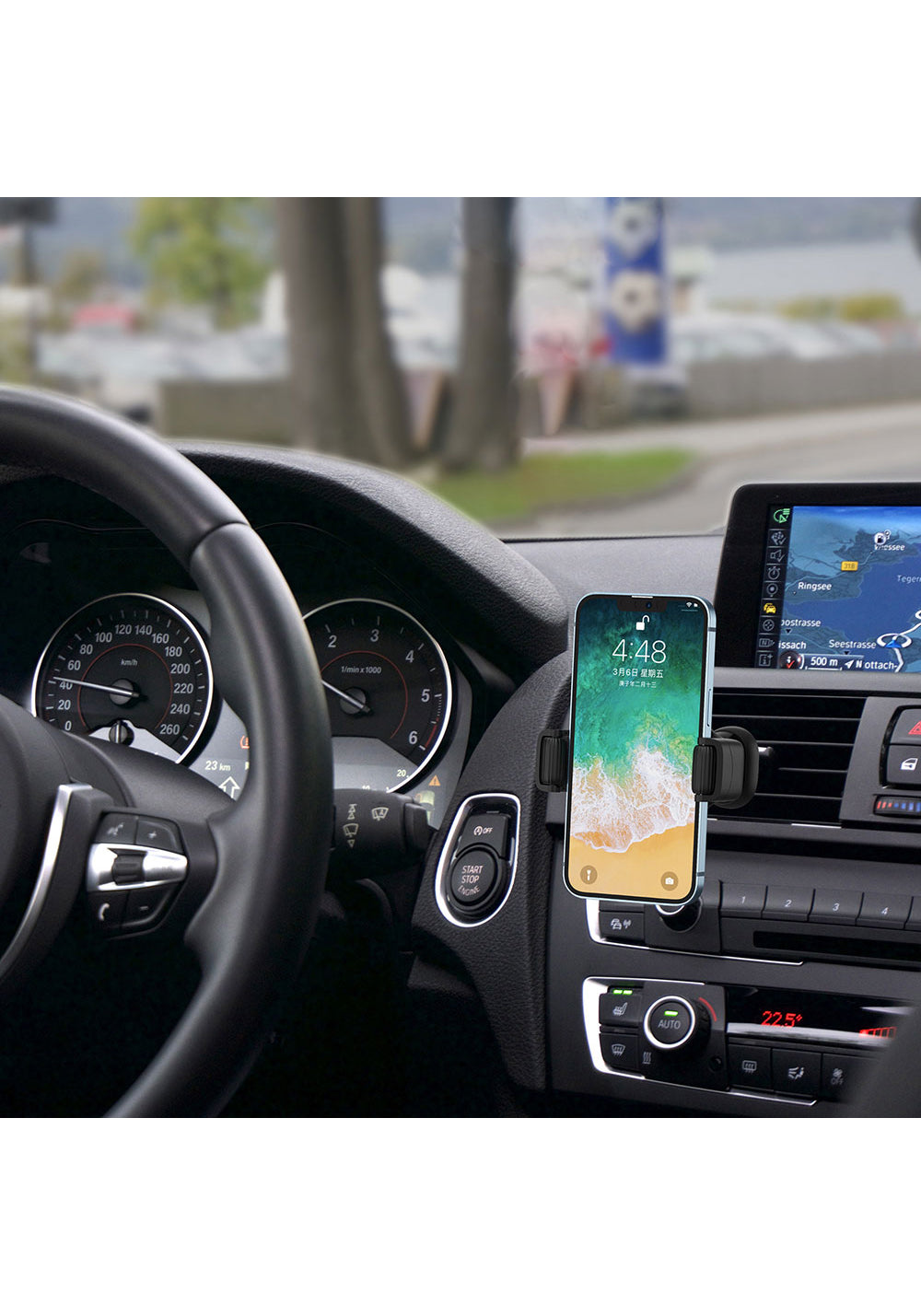 Wiwu CH009 Otomatik Mekanizmalı Havalandırma Tasarım Araç Telefon Tutucu
