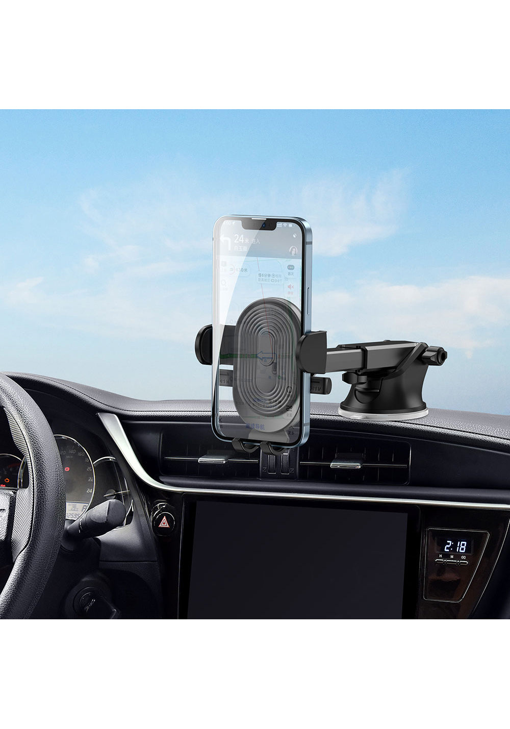 Wiwu CH012 Otomatik Mekanizmalı Vantuzlu Tasarım Araç Telefon Tutucu
