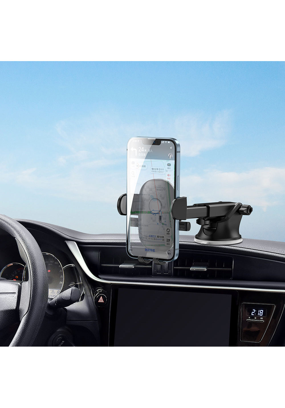 Wiwu CH013 Otomatik Mekanizmalı Vantuzlu Tasarım Araç Telefon Tutucu