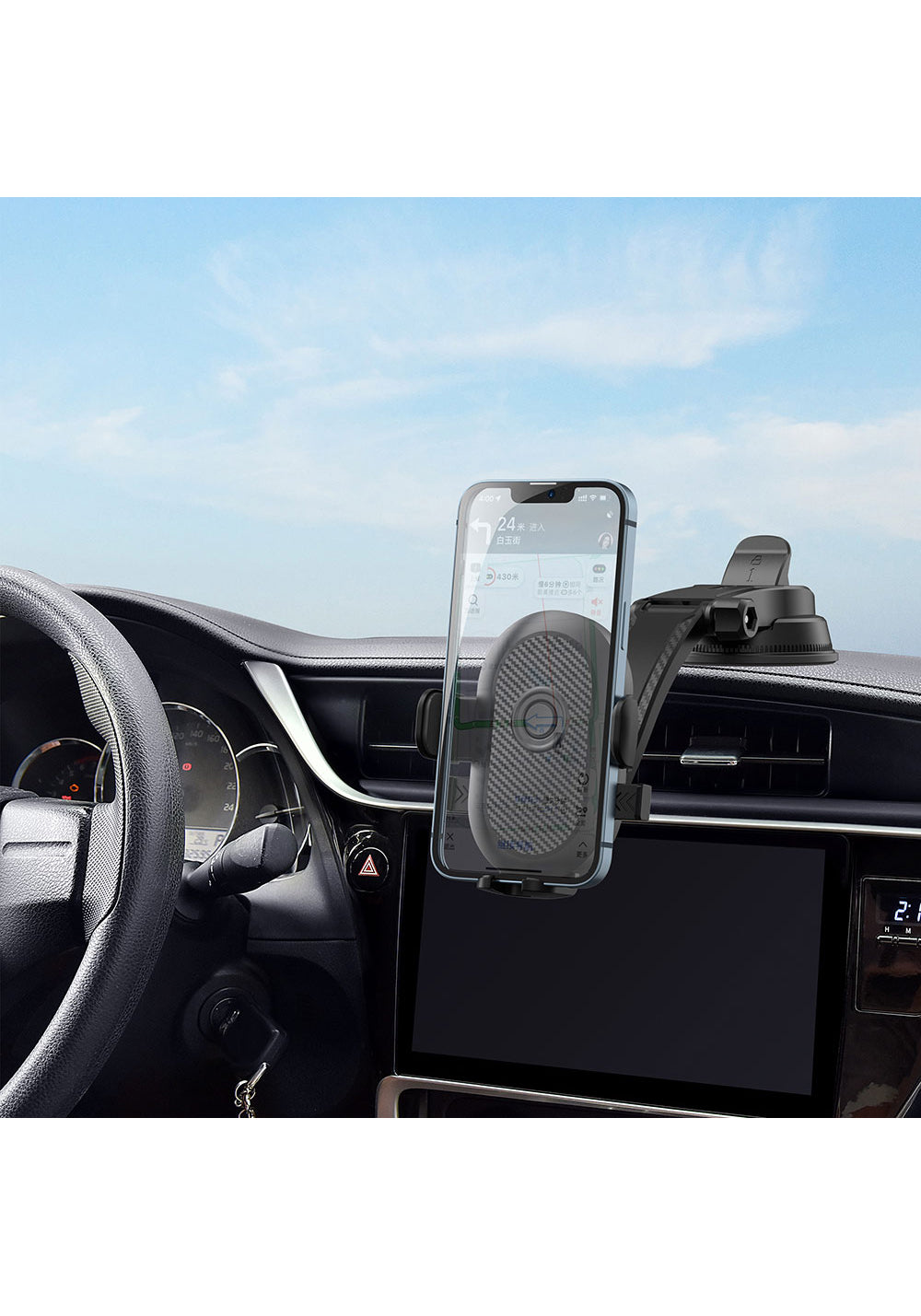 Wiwu CH014 Otomatik Mekanizmalı Vantuzlu Tasarım Araç Telefon Tutucu