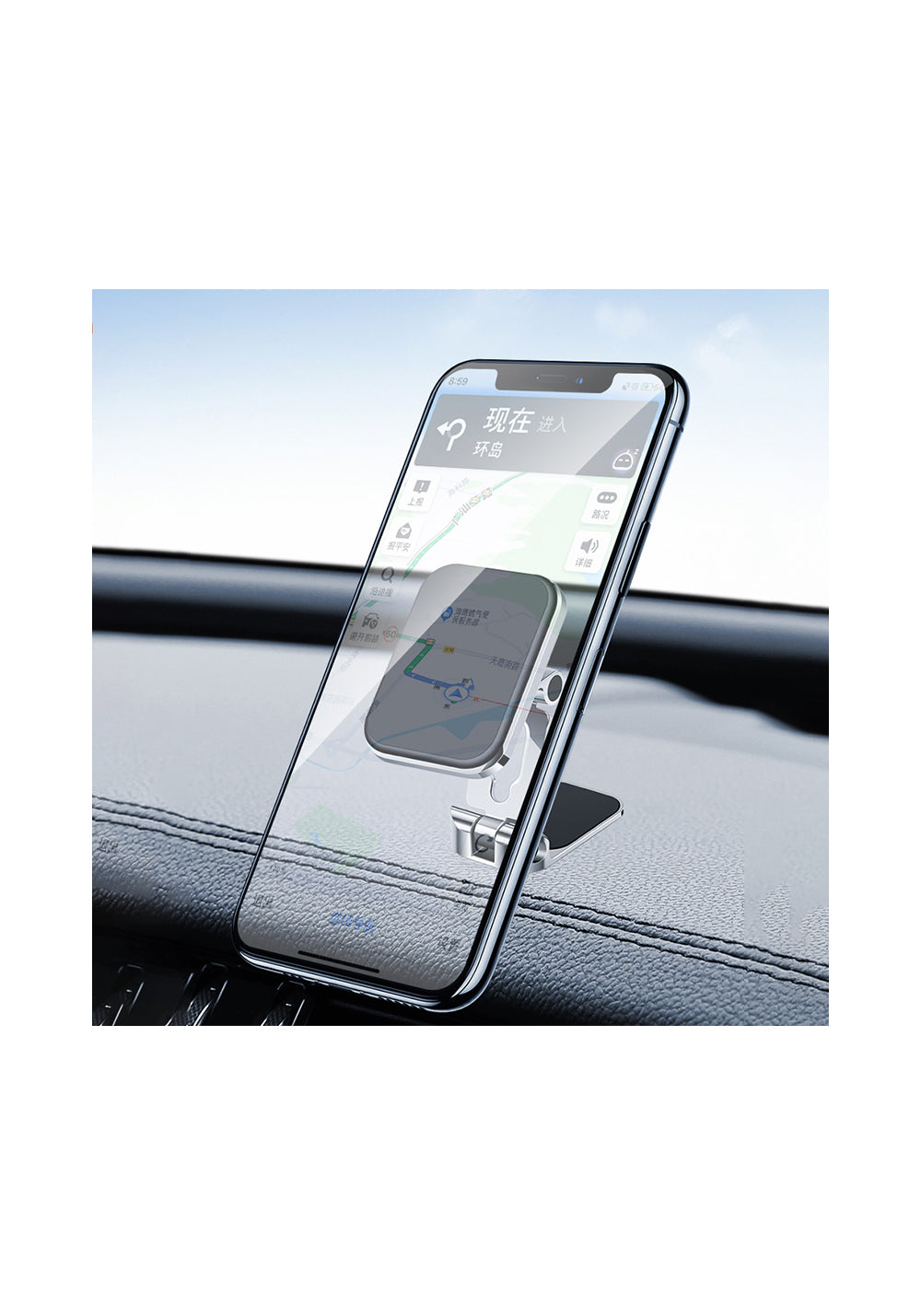 Wiwu CH023 360 Derece Dönebilen Magnetik Düz Zemin Versiyon Araç Telefon Tutucu