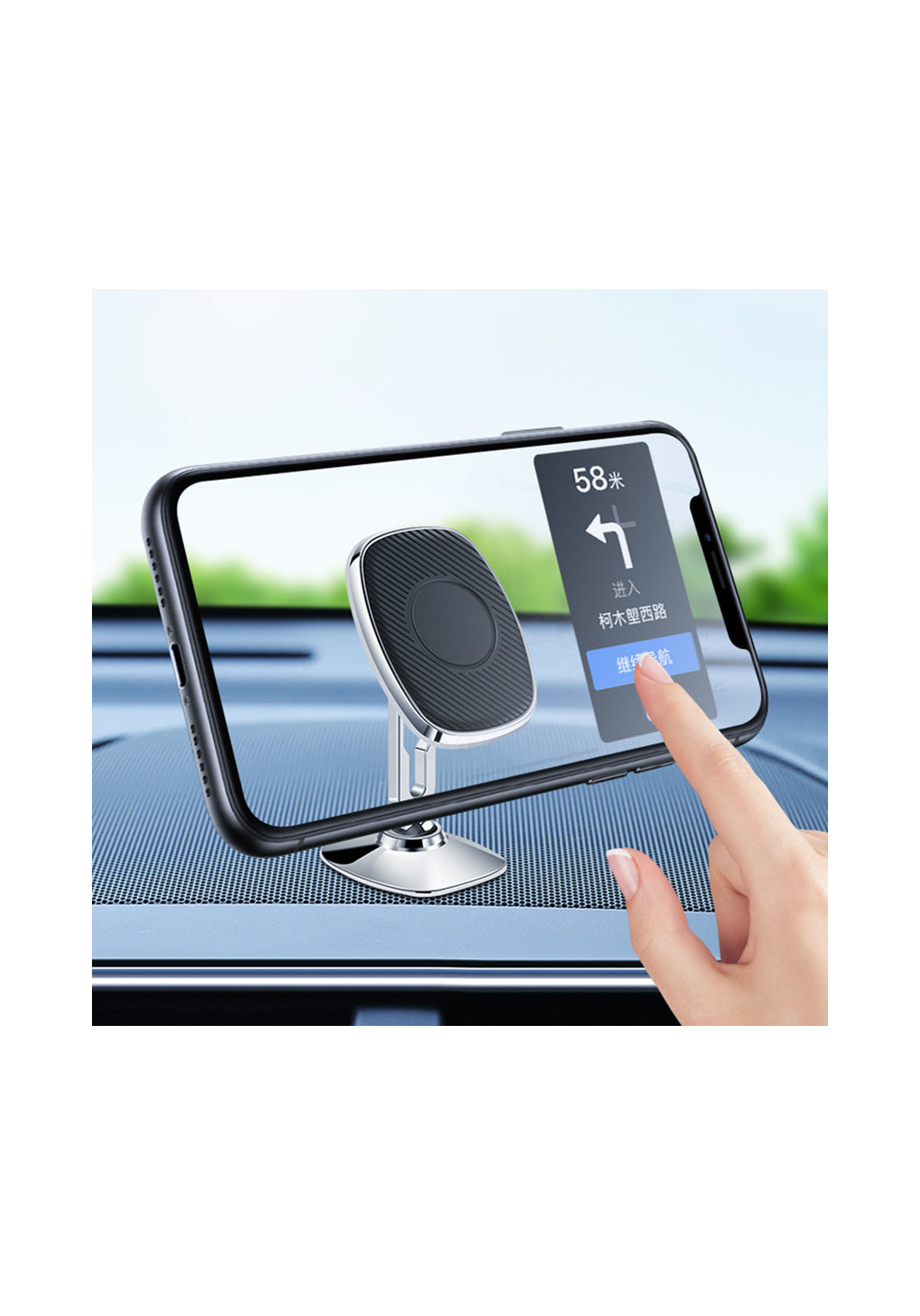 Wiwu CH024 360 Derece Dönebilen Magnetik Düz Zemin Versiyon Araç Telefon Tutucu