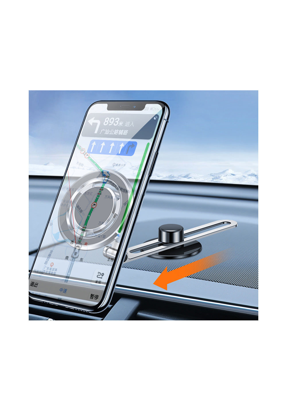 Wiwu CH025 360 Derece Dönebilen Magnetik Düz Zemin Versiyon Araç Telefon Tutucu