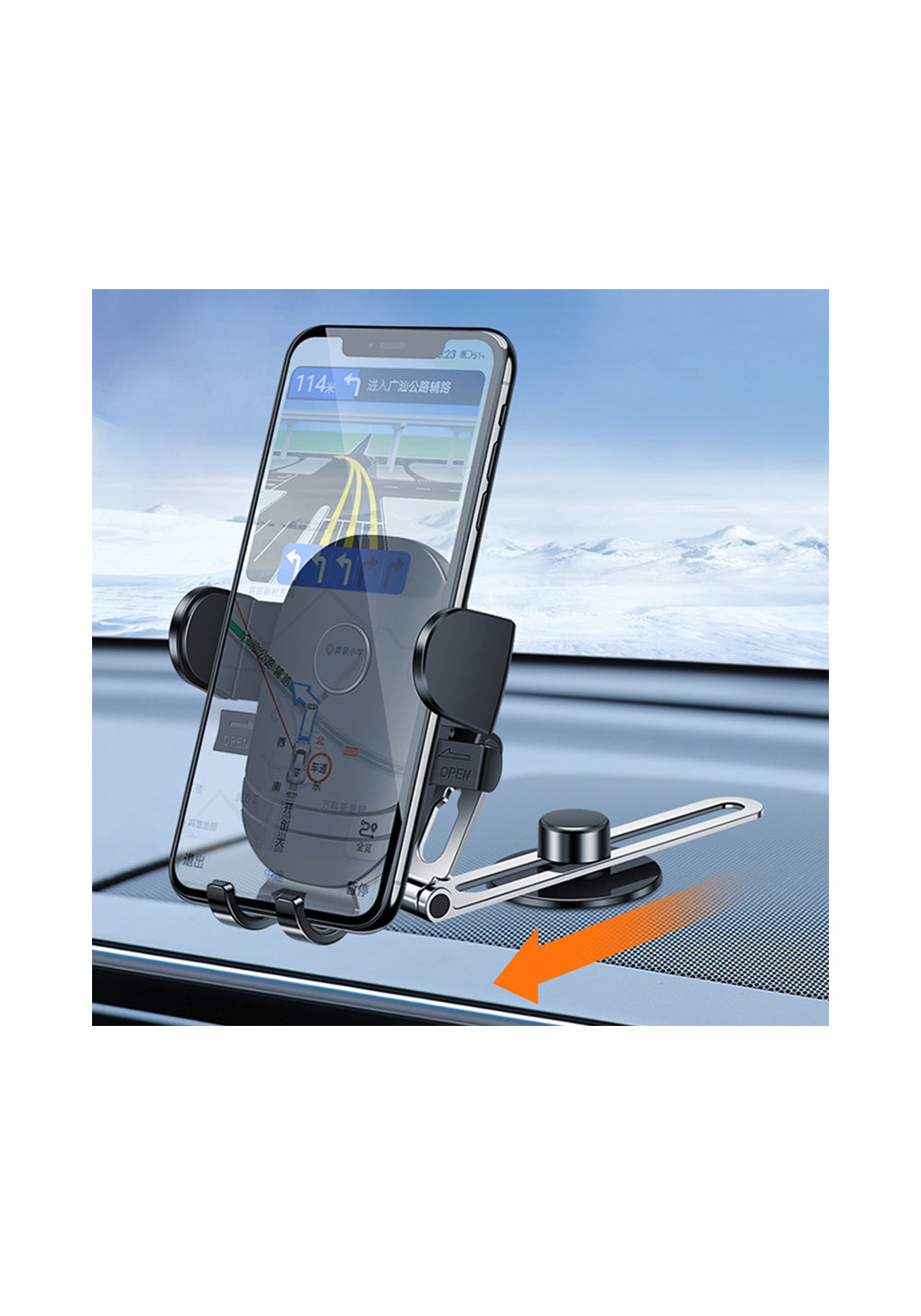 Wiwu CH028 360 Derece Dönebilen Otomatik Mekanizmalı Düz Zemin Versiyon Araç Telefon Tutuc