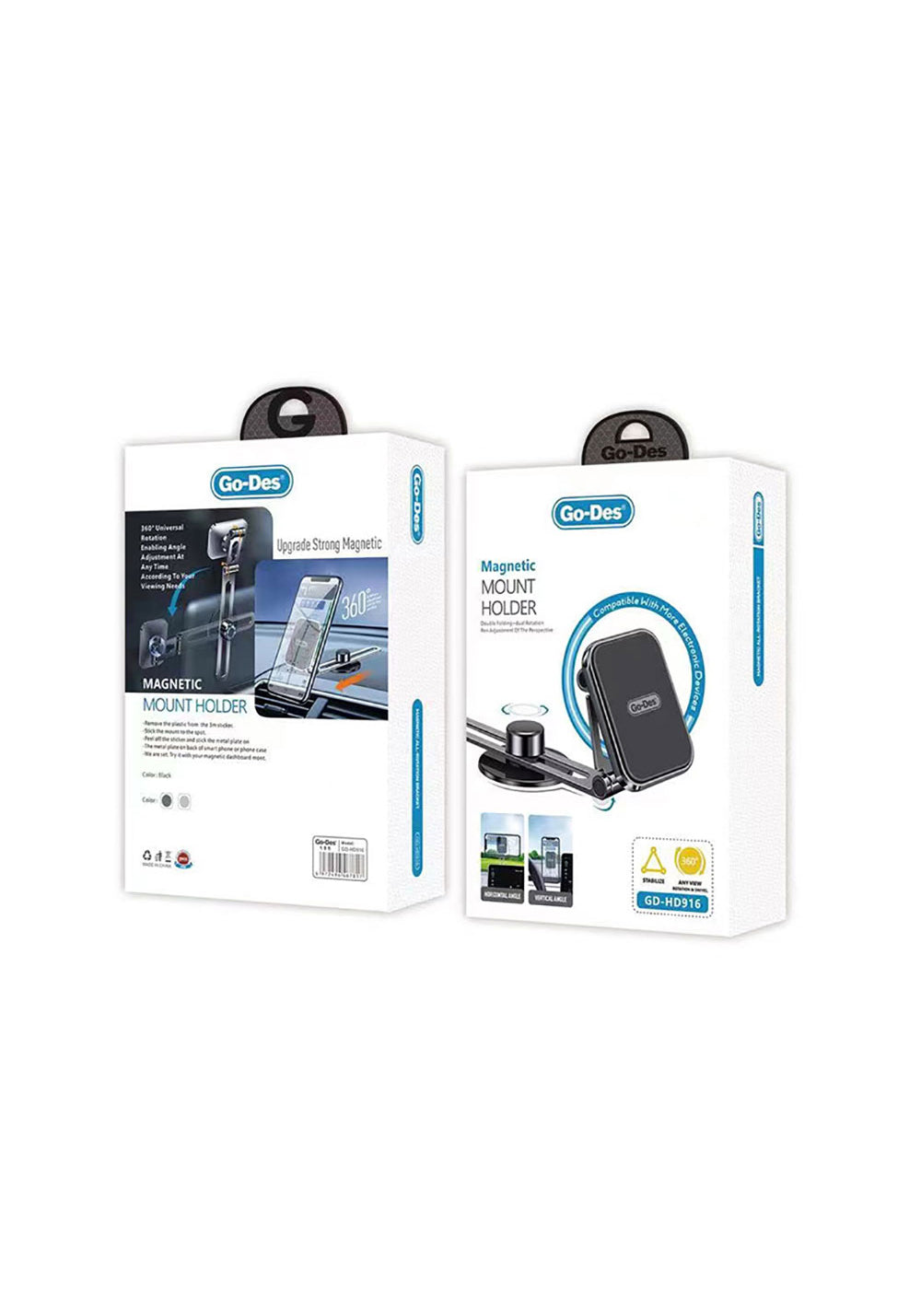Go Des GD-HD916 Magnetik 360 Derece Dönebilen Düz Zemin Araç Telefon Tutacağı