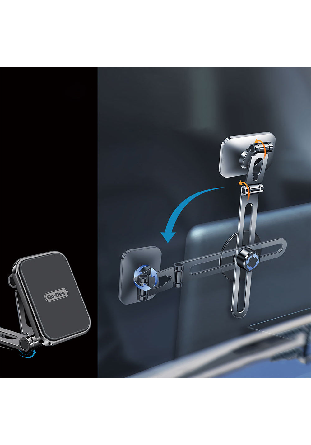 Go Des GD-HD916 Magnetik 360 Derece Dönebilen Düz Zemin Araç Telefon Tutacağı