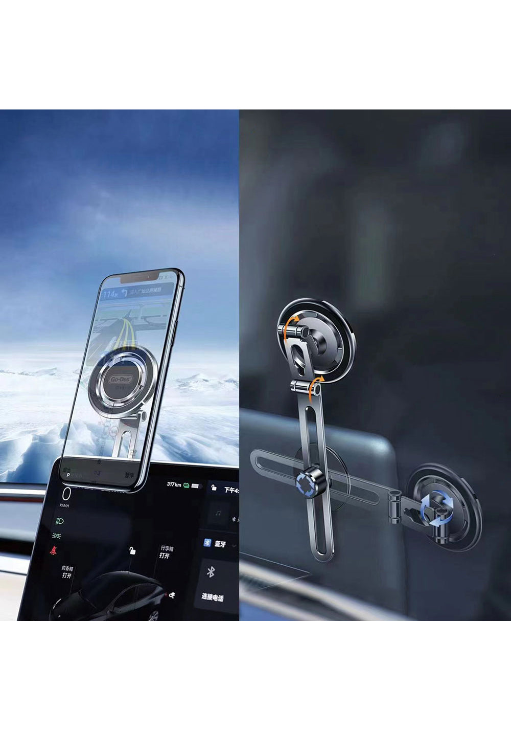 Go Des GD-HD912 Magnetik 360 Derece Dönebilen Düz Zemin Araç Telefon Tutacağı