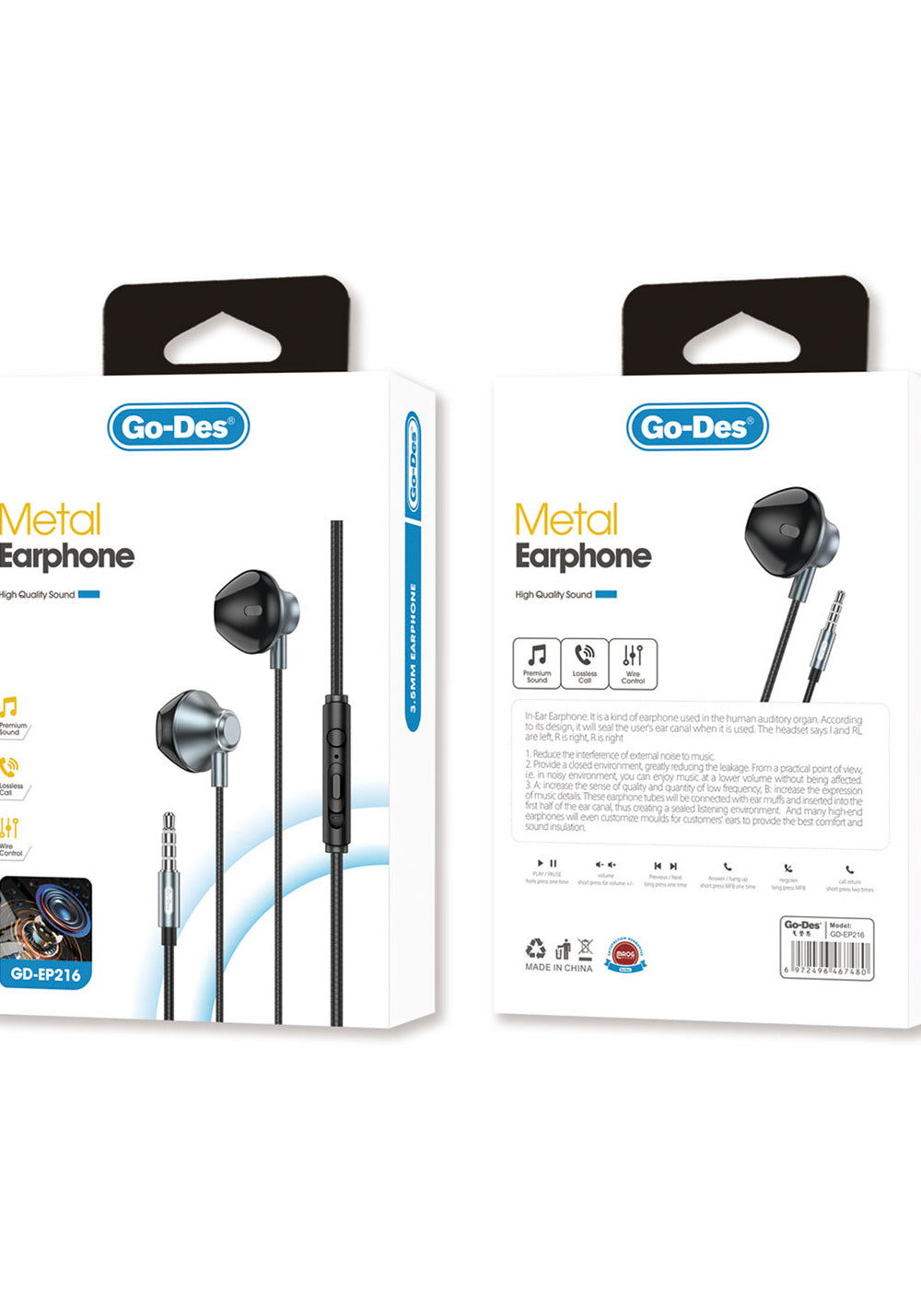 Go Des GD-EP216 3.5mm Metal Kulaklık