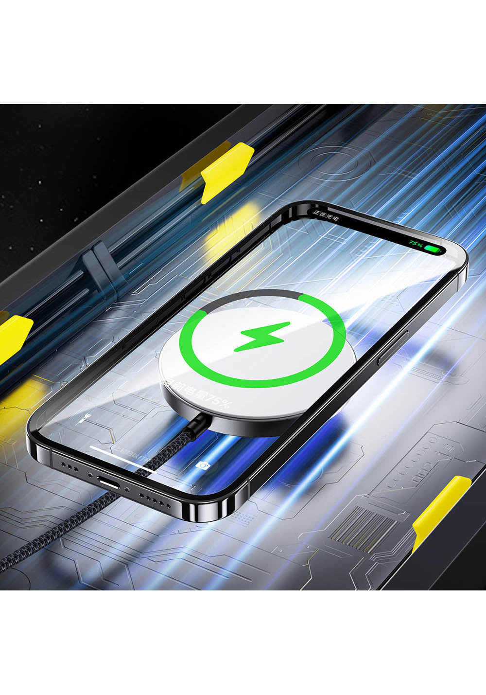 Benks iPhone 14 Pro Max Grand Combo MFM01 3in1 Aksesuar Seti Kılıf-Ekran Koruyucu-Wireless Şarj Aleti