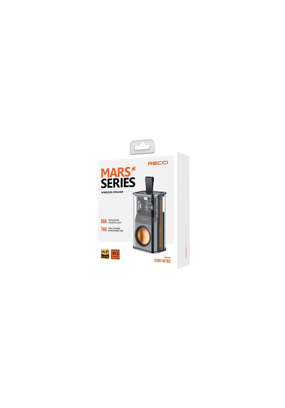 Recci RSK-W30 Mars Hi-Fi RGB Işıklı Wireless Bluetooth 5.3 Speaker Hoparlör 500mAh