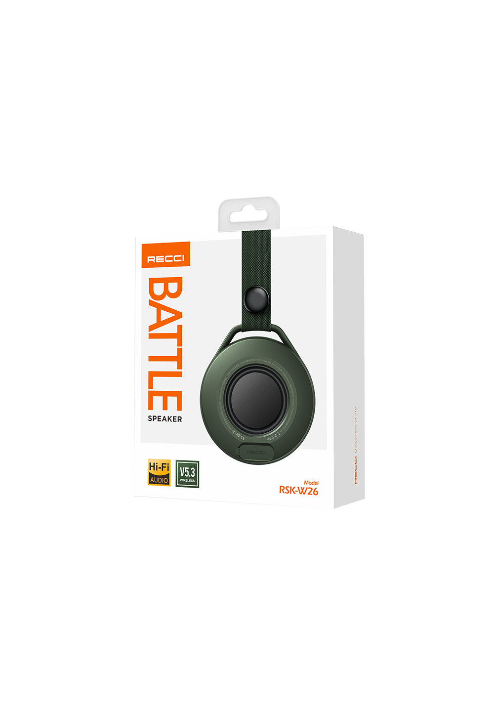 Recci RSK-W26 Battle Hi-Fi Askılı Wireless Bluetooth 5.3 Speaker Hoparlör 600mAh