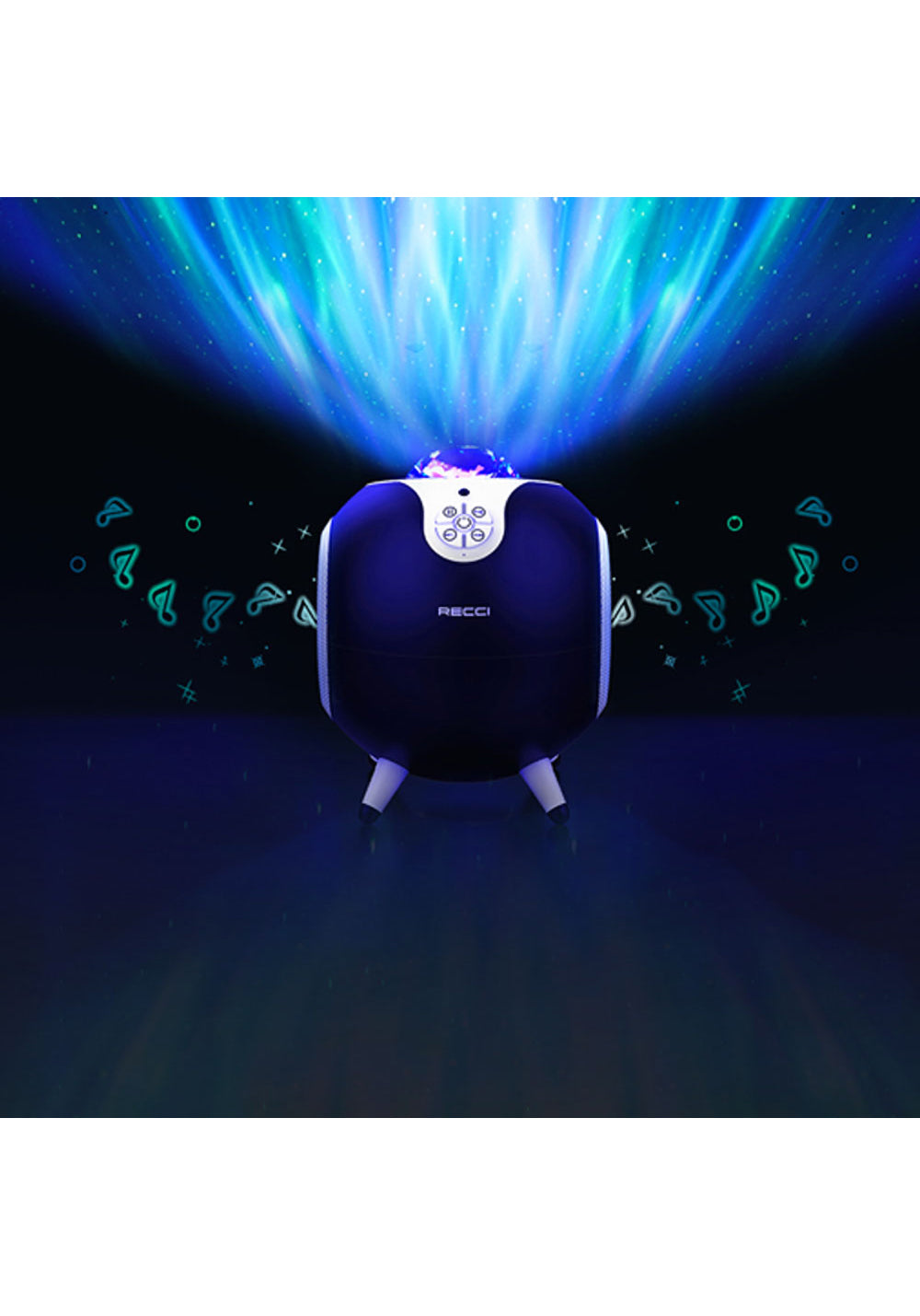 Recci RSK-W22 Starry Sky Hi-Fi Aurora Lambalı Wireless Bluetooth 5.2 Speaker Hoparlör 10W