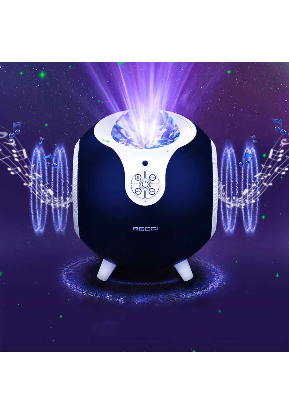 Recci RSK-W22 Starry Sky Hi-Fi Aurora Lambalı Wireless Bluetooth 5.2 Speaker Hoparlör 10W