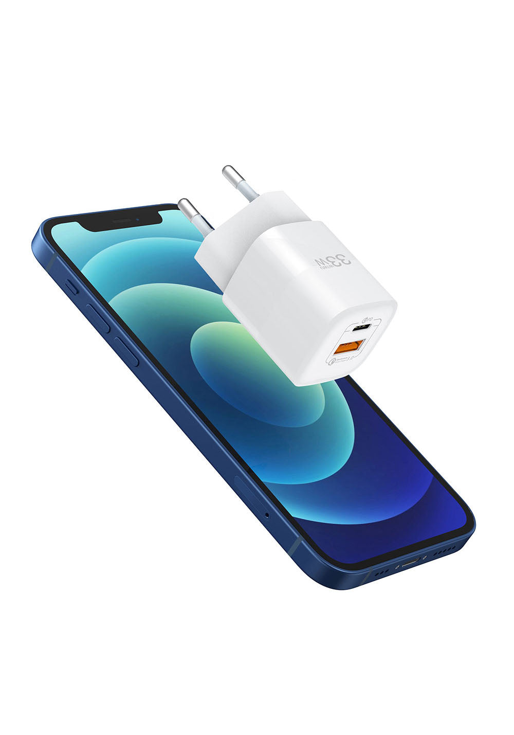 Wiwu RY-U33 GaN Tech PD Hızlı Şarj QC 3.0 Seyahat Şarj Başlığı 33W