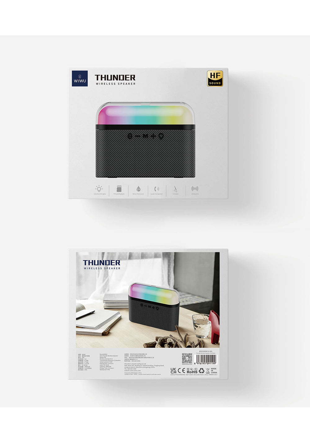 Wiwu P60 RGB Led Işıklı Thunder Wireless Bluetooth Hoparlör