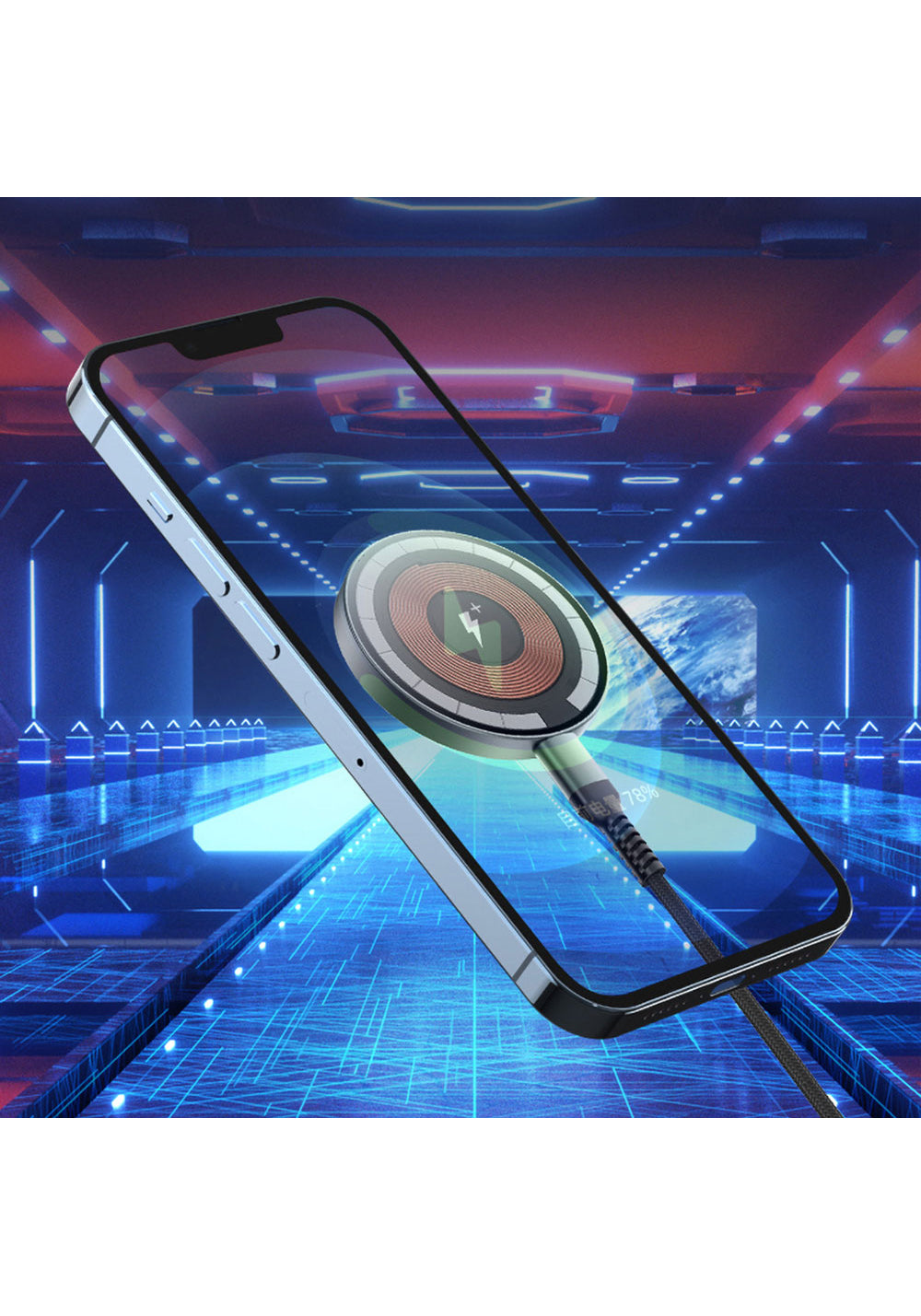 Wiwu M17 Magnetik Intelligent Transparan Wireless Şarj Ultra İnce Şeffaf 15W Android iOS Destekli