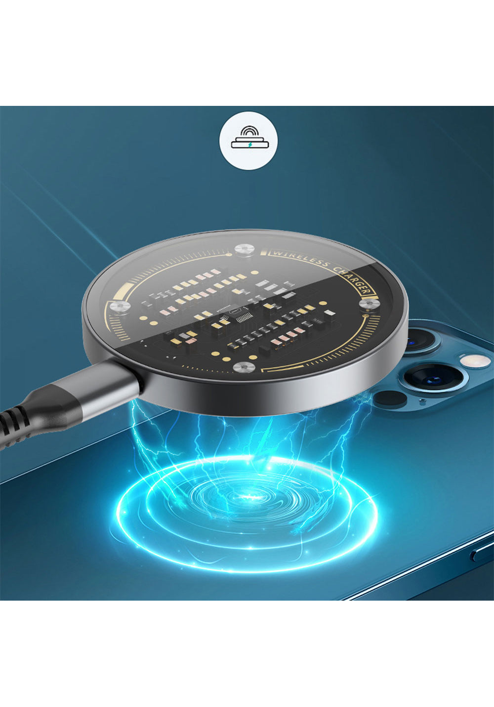 Wiwu M17 Magnetik Intelligent Transparan Wireless Şarj Ultra İnce Şeffaf 15W Android iOS Destekli