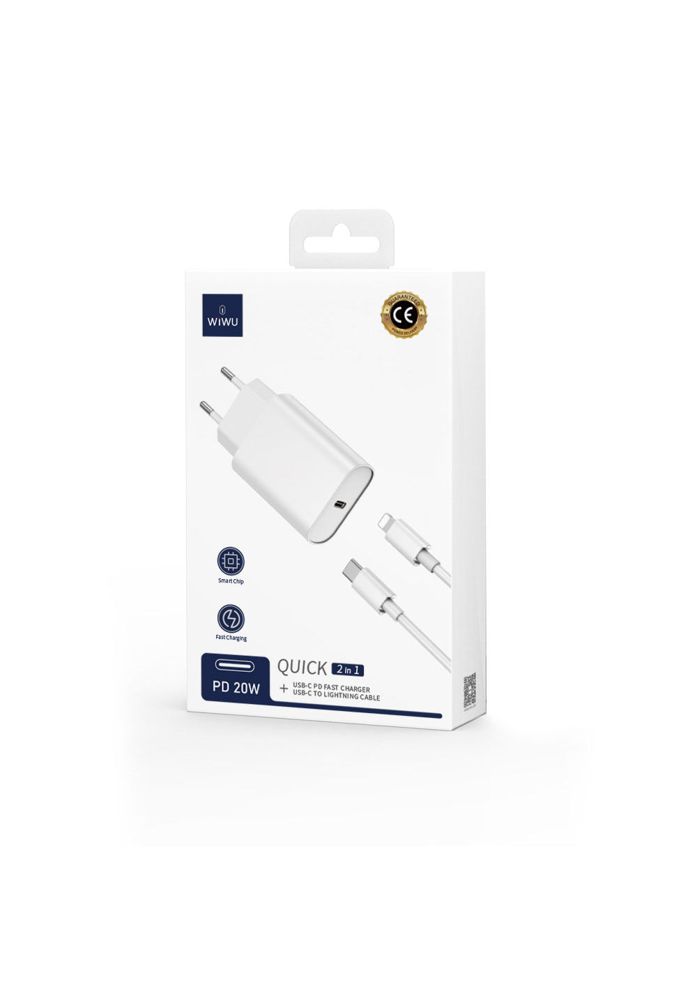 Wiwu Wi-U001 Quick 20W Tek Bağlantılı Şarj Başlığı Type-C to Lightning PD 20W Kablolu Şarj Seti