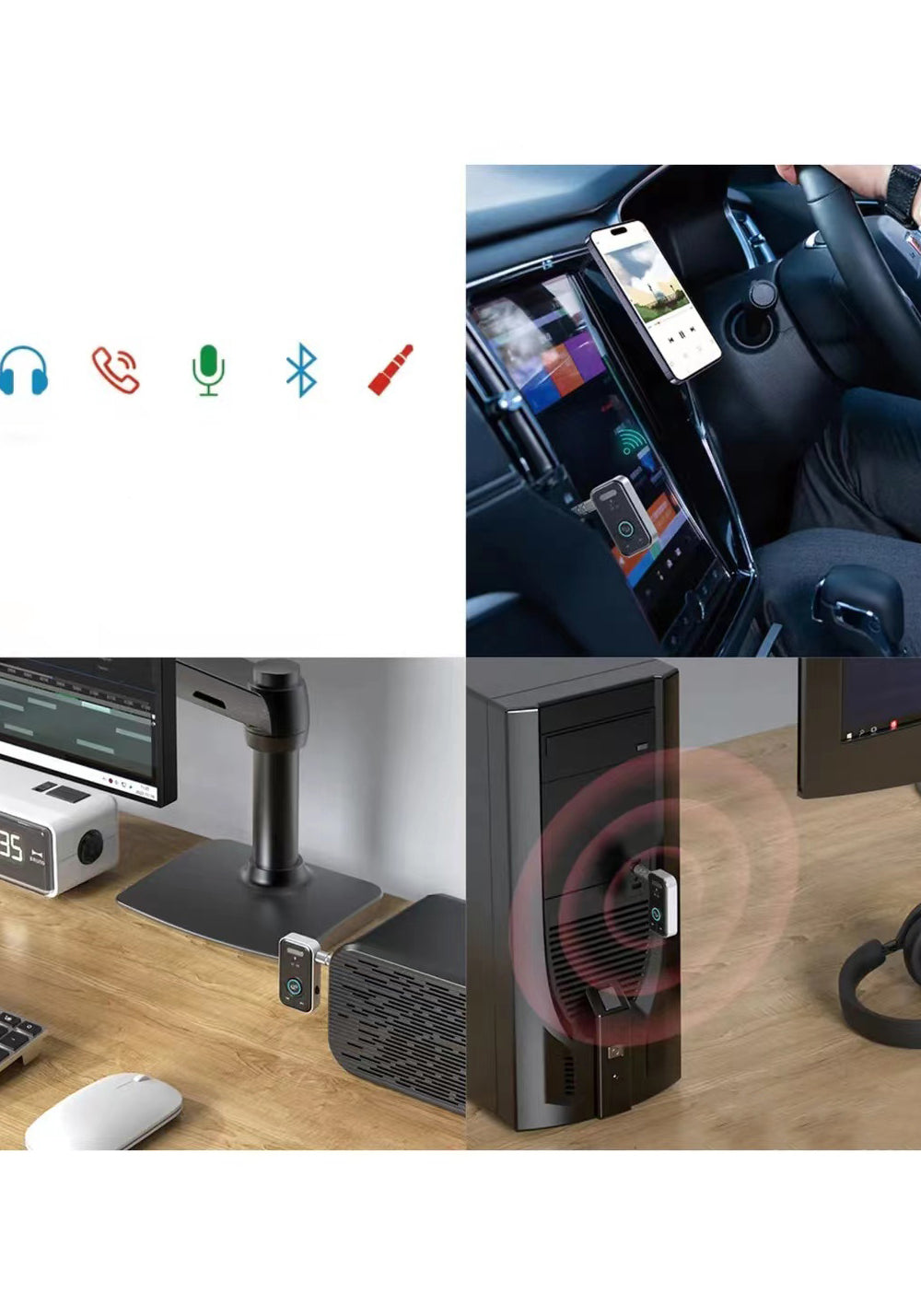 Go Des GD-BT206 Kablosuz Ses Alıcı Aux Girişli Bluetooth 5.3 Adaptör