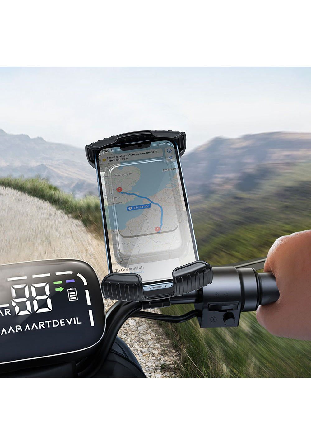 Wiwu CH037 Sarsıntı Önleyici 360° Derece Dönebilen Ayarlanabilir Motosiklet ve Bisiklet Telefon Tutucu