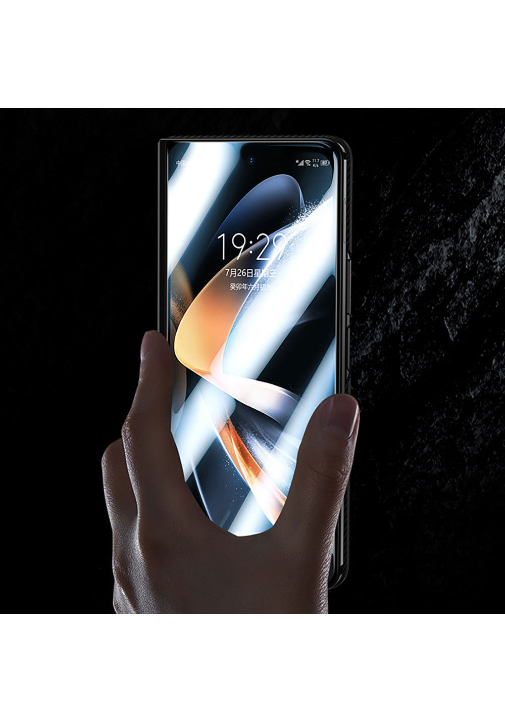 Benks Galaxy Z Fold 5 Combo Üçlü Aksesuar Seti (600D Kevlar Karbon + Corning Ekran Koruyucu + Kamera Lens Koruyucu)