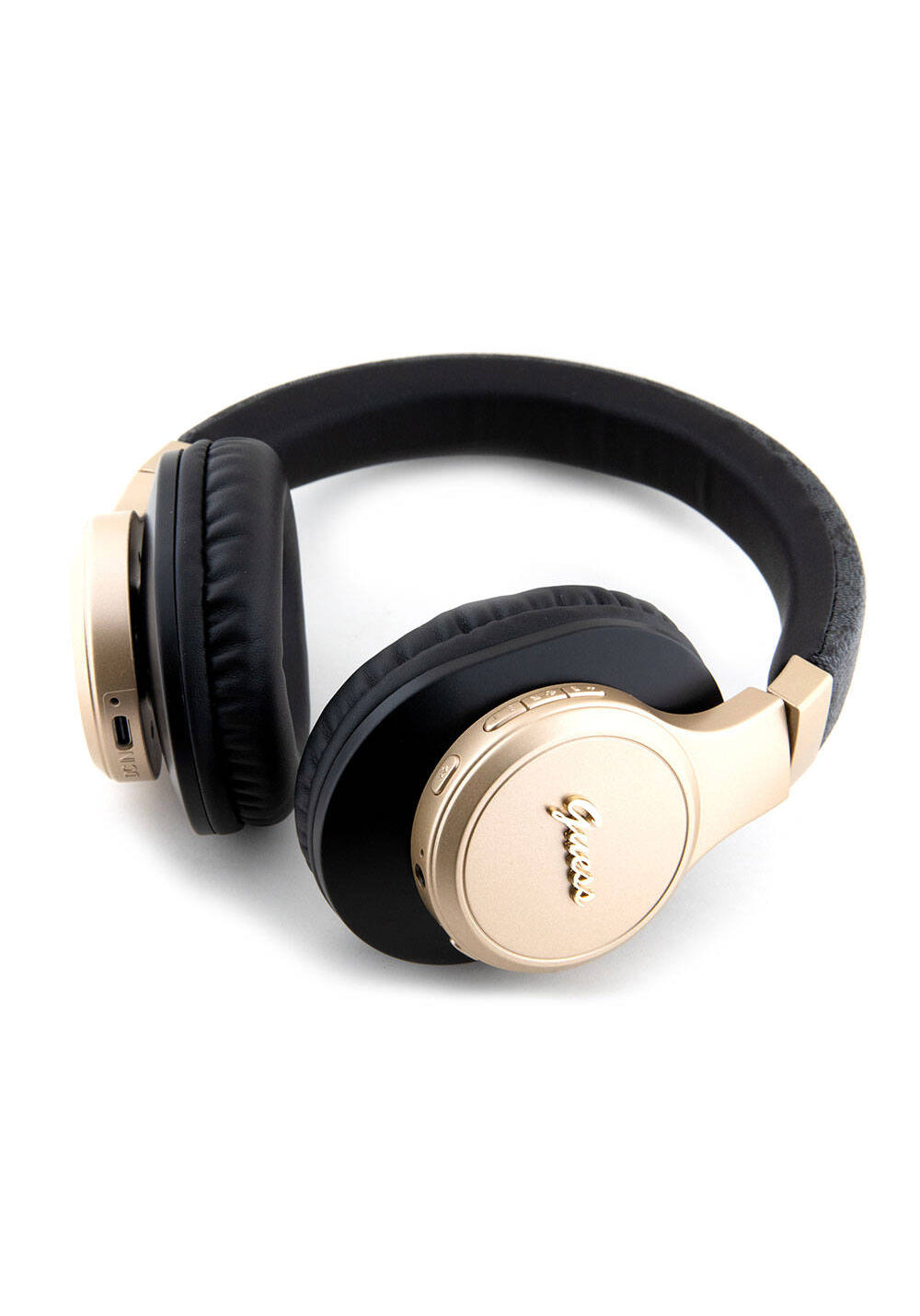Guess Script Gold Metal Yazı Logolu 4G Desenli Bluetooth Kulaklık