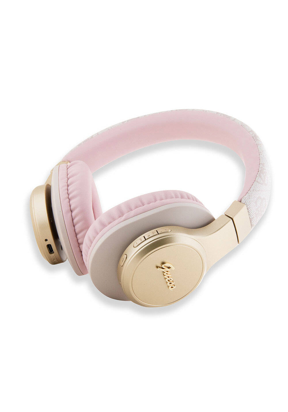Guess Script Gold Metal Yazı Logolu 4G Desenli Bluetooth Kulaklık
