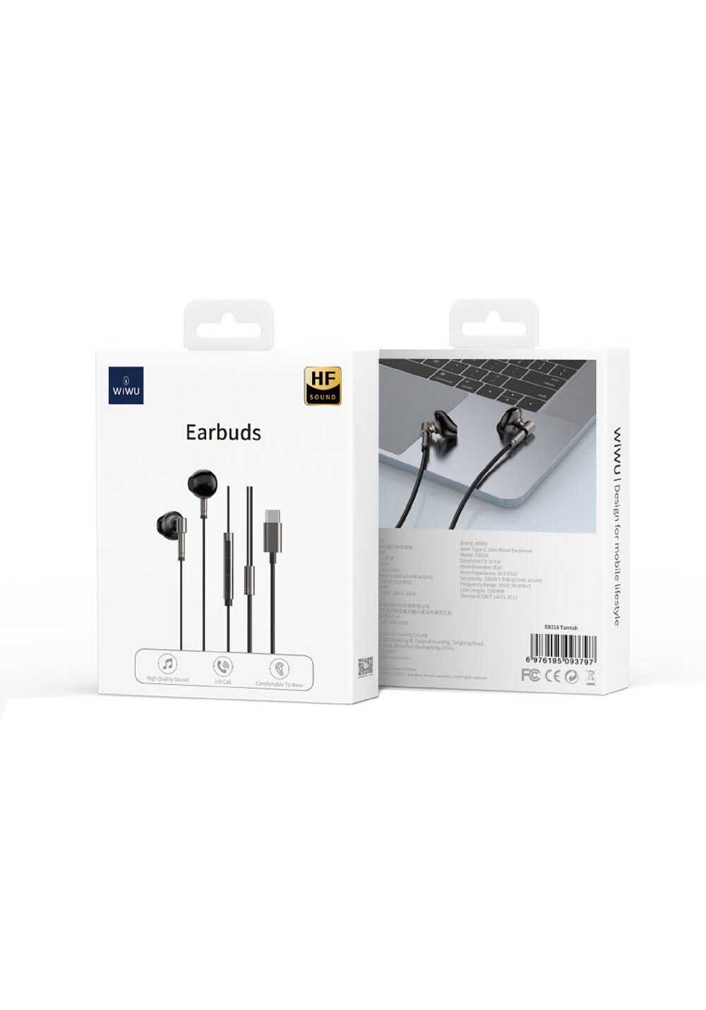 Wiwu EB316 Hi-Fi Ses Kaliteli Type-C Kulakiçi Kulaklık