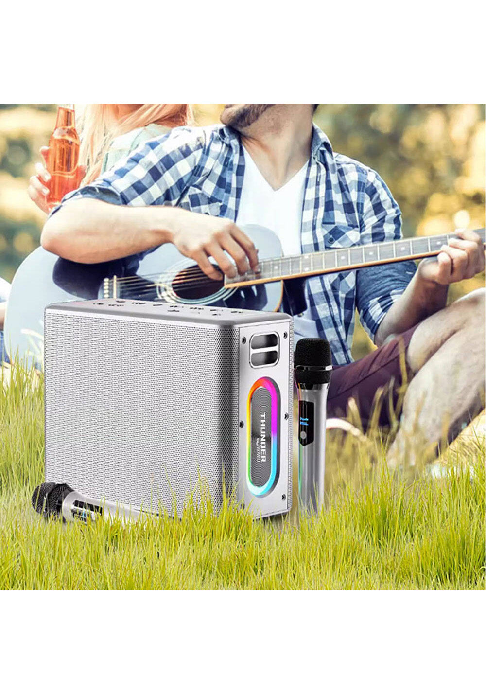 Wiwu P19 Thunder Bluetooth Hoparlör ve Karaoke Bluetooth Çift Mikrofon