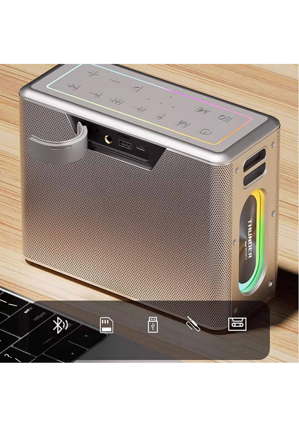 Wiwu P19 Thunder Bluetooth Hoparlör ve Karaoke Bluetooth Çift Mikrofon