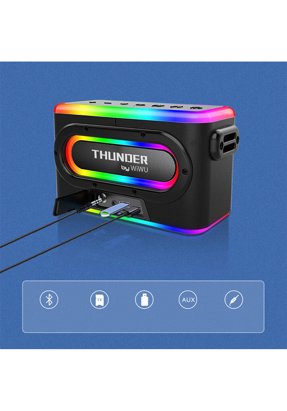 Wiwu P18 Thunder Bluetooth Hoparlör ve Karaoke Bluetooth Çift Mikrofon