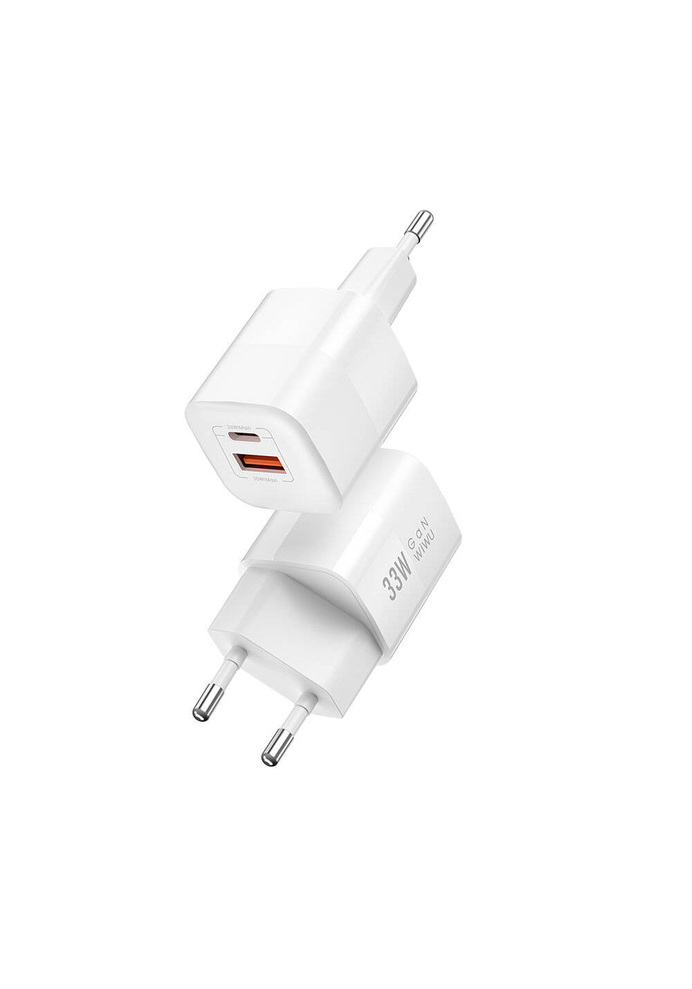Wiwu Wi-U008 GaN Tech PD Hızlı Şarj Özellikli QC 3.0 Seyahat Şarj Başlığı 33W