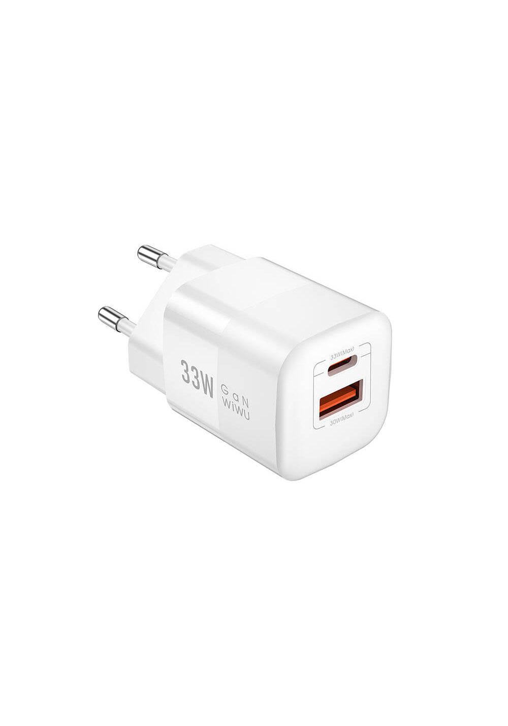 Wiwu Wi-U008 GaN Tech PD Hızlı Şarj Özellikli QC 3.0 Seyahat Şarj Başlığı 33W