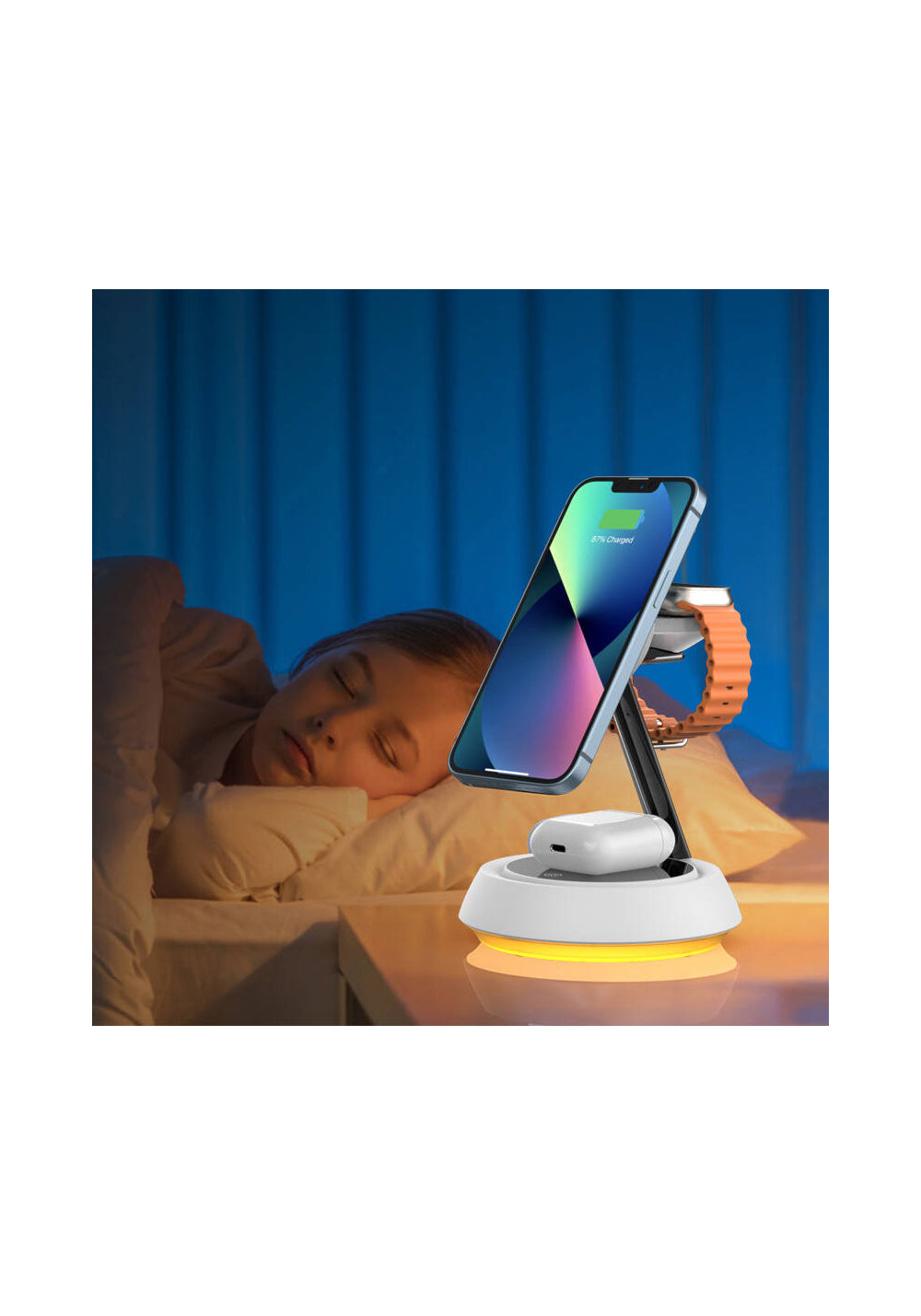 Wiwu Wi-W002 3in1 Hızlı Şarj Özellikli Magnetik Kablosuz Şarj Standı