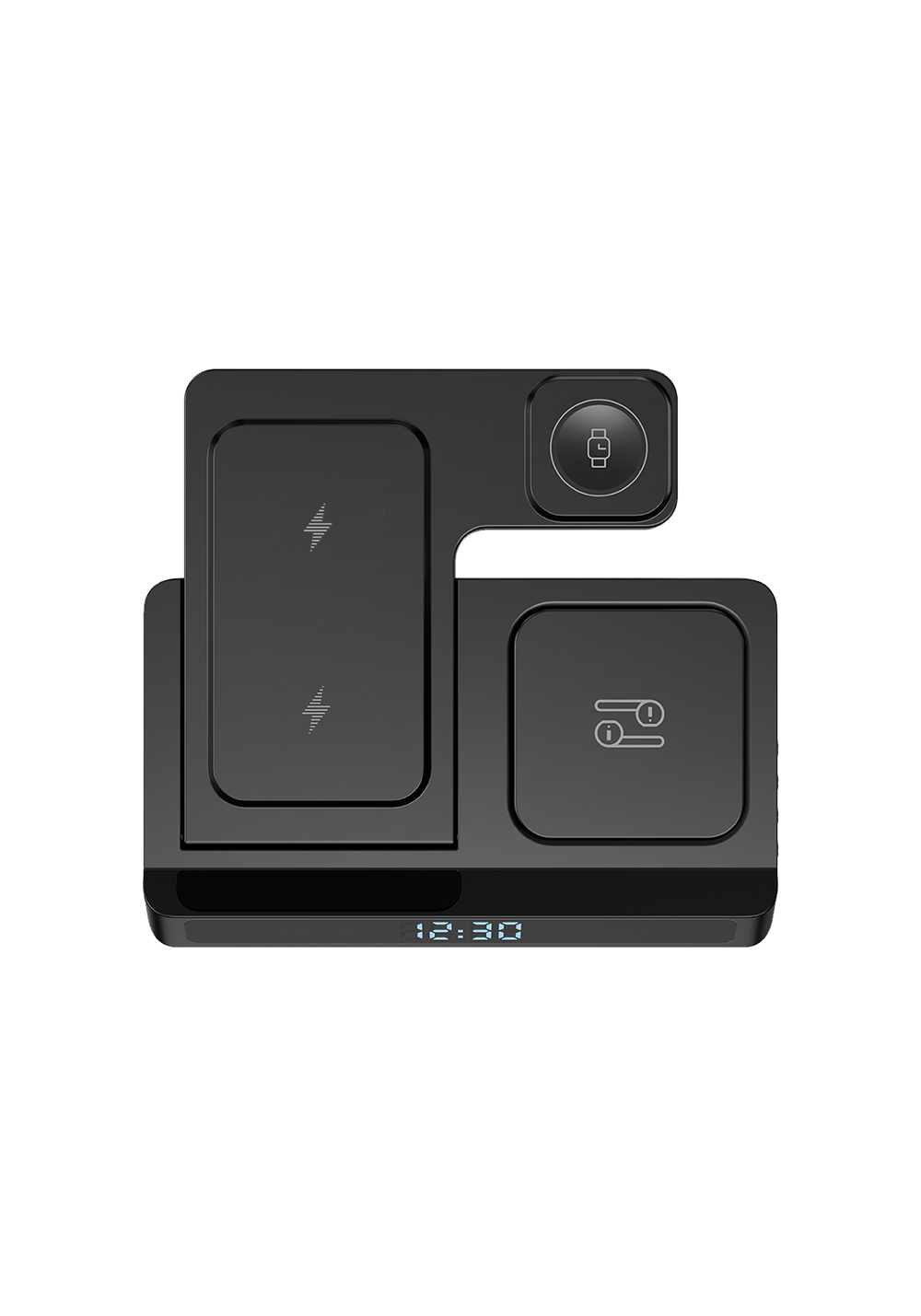 Wiwu Wi-W006 Power Air 5in1 Dijital Saatli Hızlı Şarj Özellikli Magnetik Kablosuz Şarj Standı