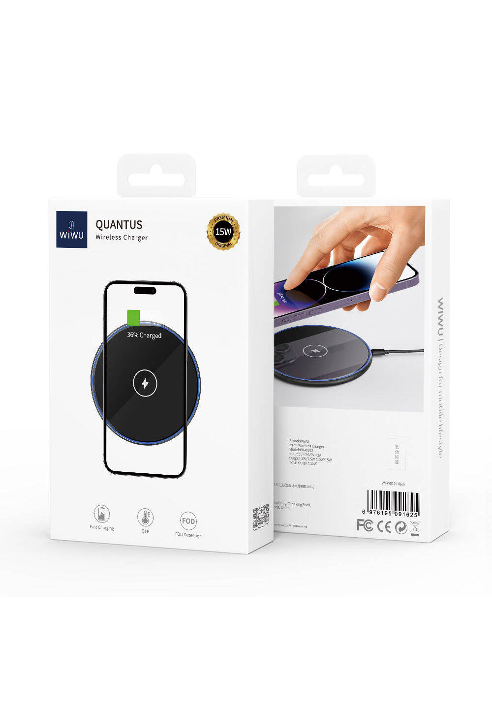 Wiwu Wi-W012 Quantus 15W Hızlı Şarj Özellikli Masaüstü Wireless Şarj Aleti