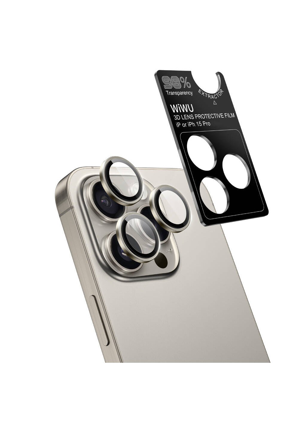 Apple iPhone 15 Pro Wiwu LG-004 PVD Lens Guard Metal Kamera Lens Koruyucu