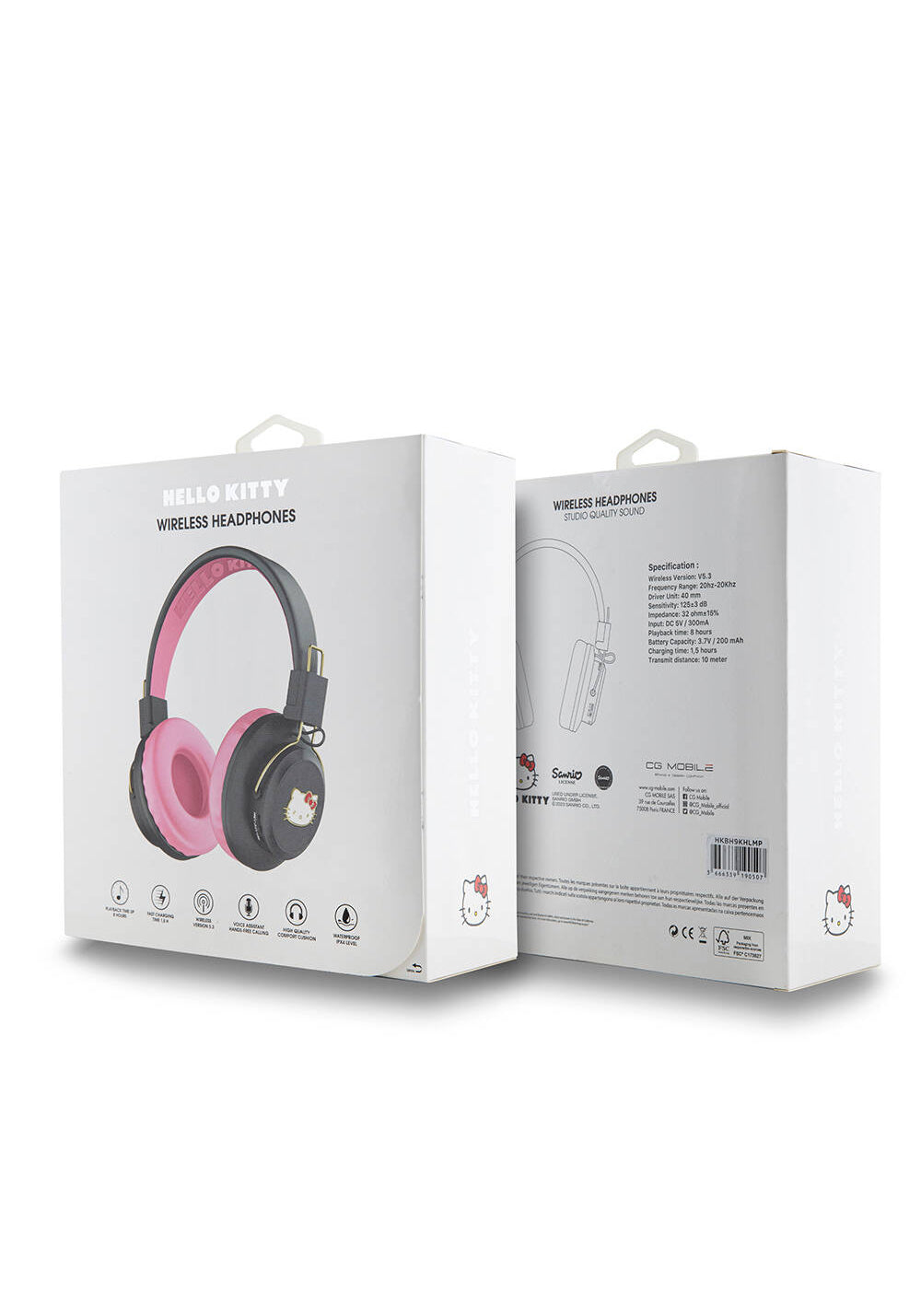 Hello Kitty Orijinal Lisanslı Ayarlanabilir Metal Kitty Logolu Yuvarlak Bluetooth 5.3 Kulaklık