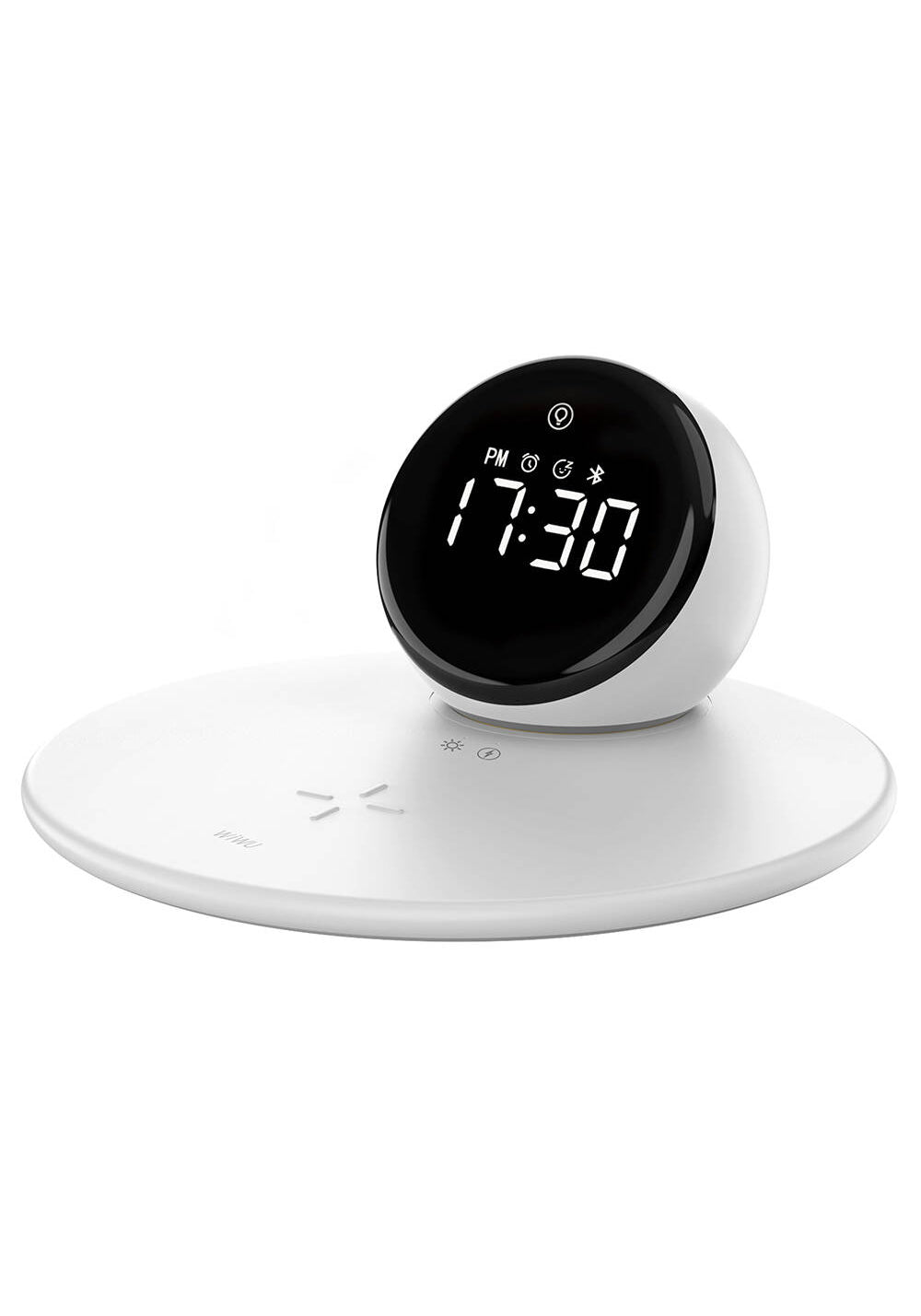 Wiwu Wi-W017 Kablosuz Şarj Standlı Çift Alarmlı Dijital Saatli Bluetooth Speaker Hoparlör