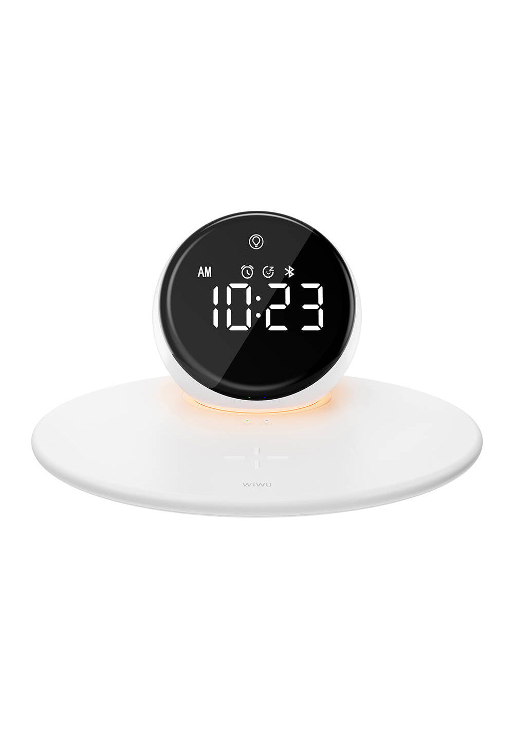 Wiwu Wi-W017 Kablosuz Şarj Standlı Çift Alarmlı Dijital Saatli Bluetooth Speaker Hoparlör