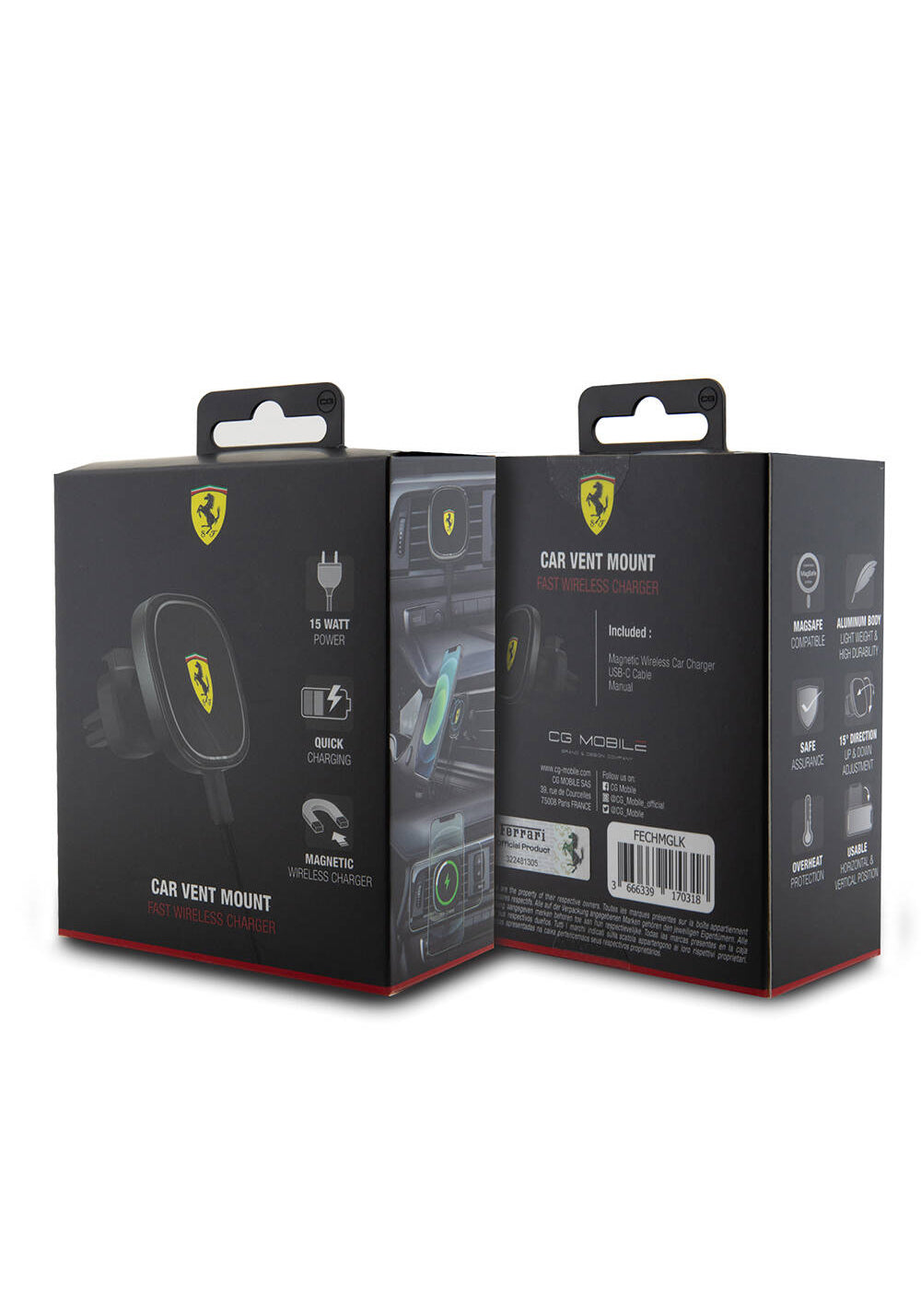 Ferrari Orijinal Lisanslı Havalandırma Tasarım Magnetik Oval Eşkenar Araç Telefon Tutucu