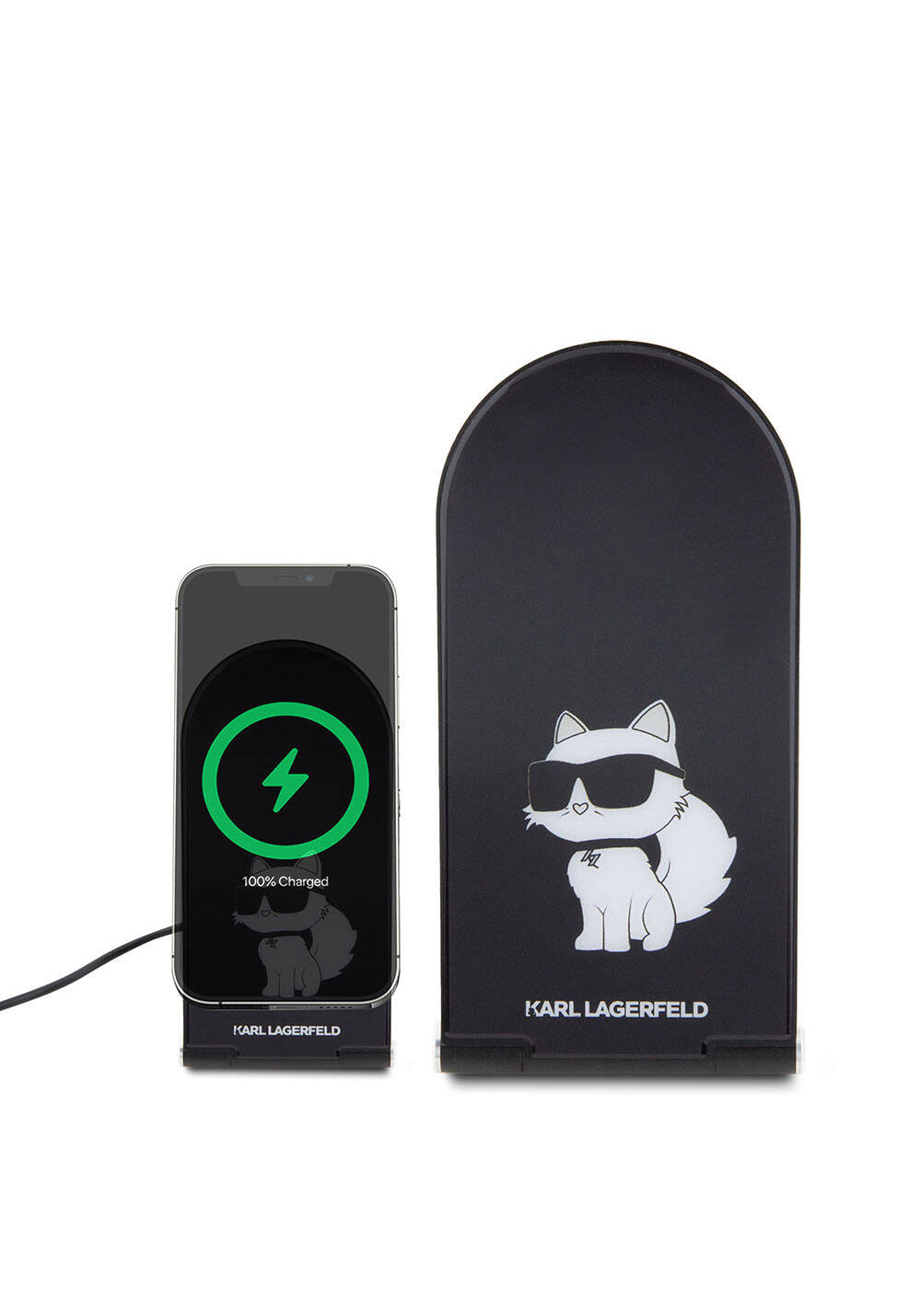 Karl Lagerfeld Orijinal Lisanslı Katlanabilir Baskılı İkonik Choupette Logolu Magnetik Kablosuz Şarj Standı