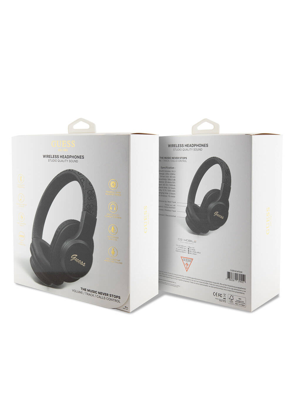 Guess Orijinal Lisanslı PU 4G Desenli Metal Yazı Logolu Tone On Tone Kulak Üstü Bluetooth Kulaklık