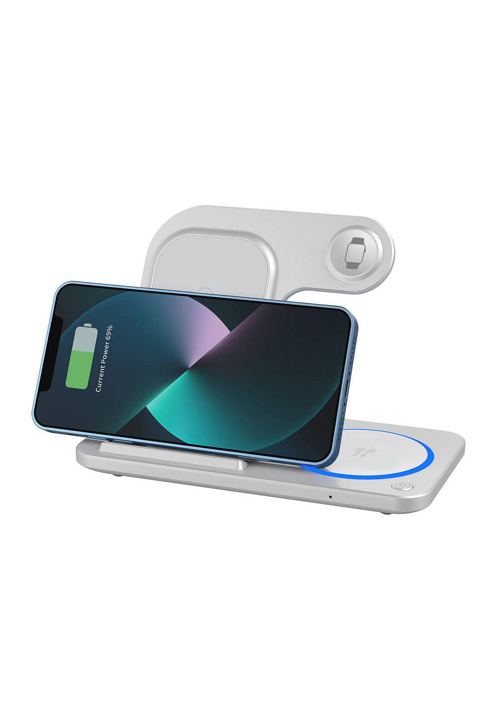Wiwu Wi-W020 3in1 Katlanabilir Hızlı Şarj Özellikli Magnetik Kablosuz Şarj Standı