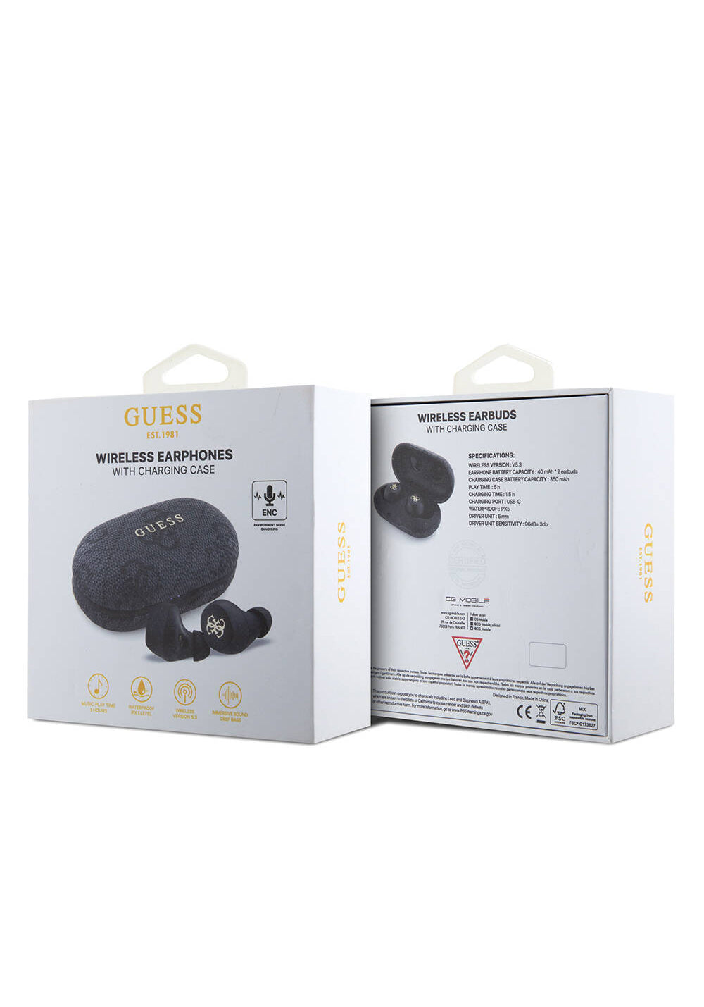 Guess Orijinal Lisanslı Klasik Metal Yazı Logolu TWS Kulak İçi Bluetooth Kulaklık