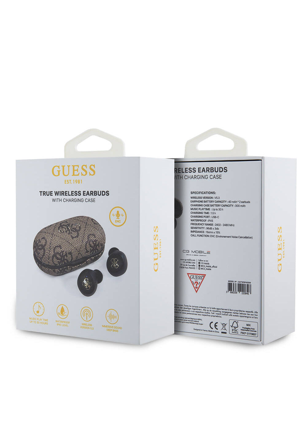 Guess Orijinal Lisanslı Klasik Metal Yazı Logolu TWS Kulak İçi Bluetooth Kulaklık